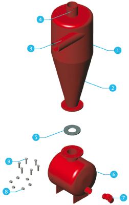 Armas hydrocyclon parts