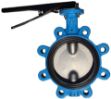 Butterfly valve with lugged body and lever handle